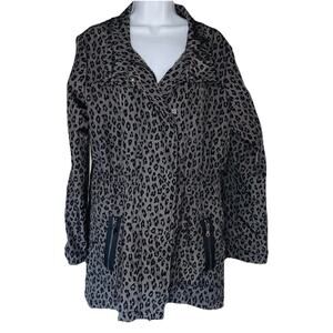 Soft Surroundings M Long Animal Print Nylon JACKET Long Spring